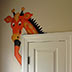 Giraffe Doorhugger hand painted mural