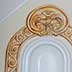 hand painted 3D architectural Embellishments in trompe l'oeil manner- close-up